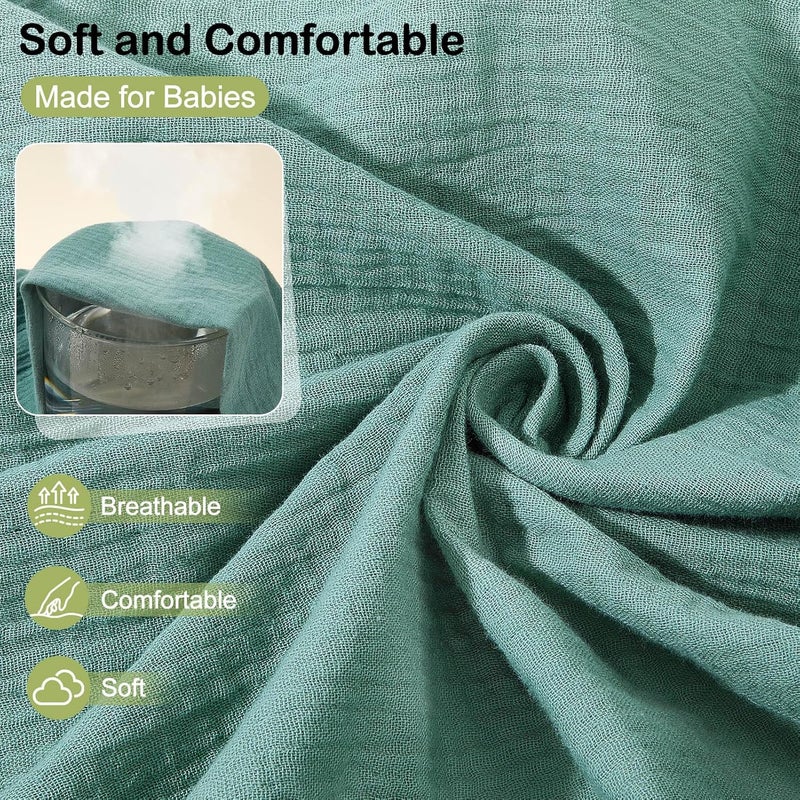 BeBeJoJo Baby Bassinet Sheets TPU Waterproof 2 Pack Soft Muslin Bedside Bassinet Mattress Sheets with Bottom Elastic Band for Baby Boy Girls Unisex Fit Hourglass Oval and Rectangle, Green Ivory - Image 5